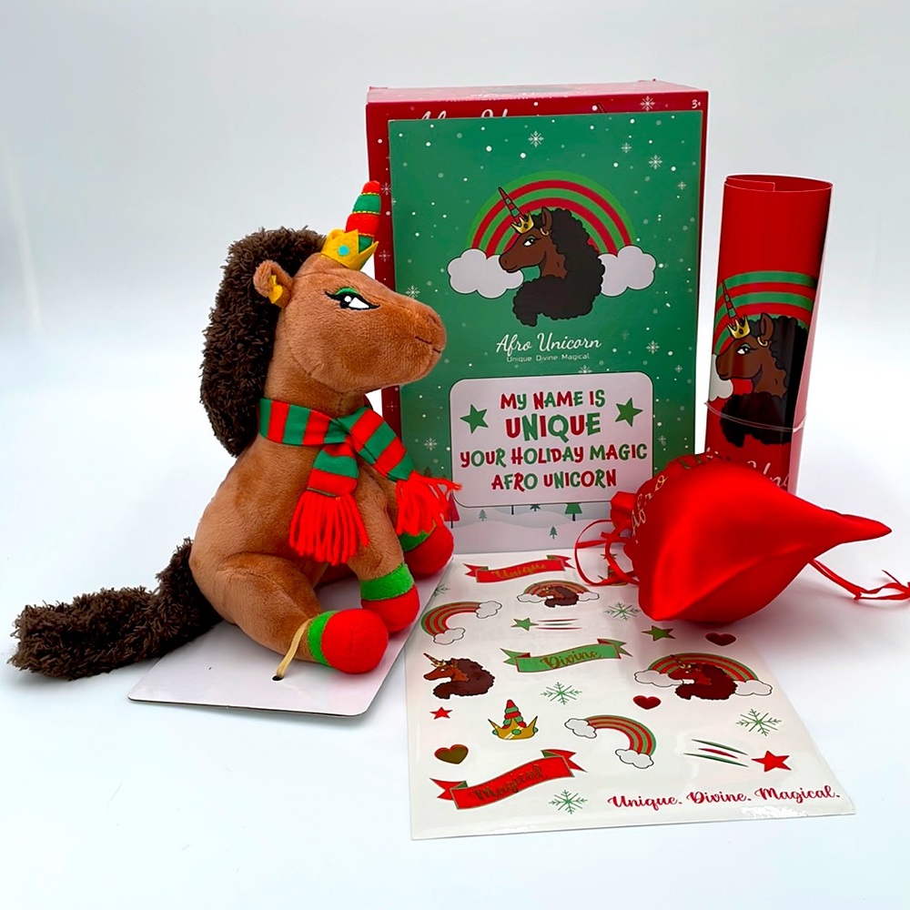 Afro Unicorn - Holiday Magic Afro‎ Unicorn - Plush, Stickers, Christmas